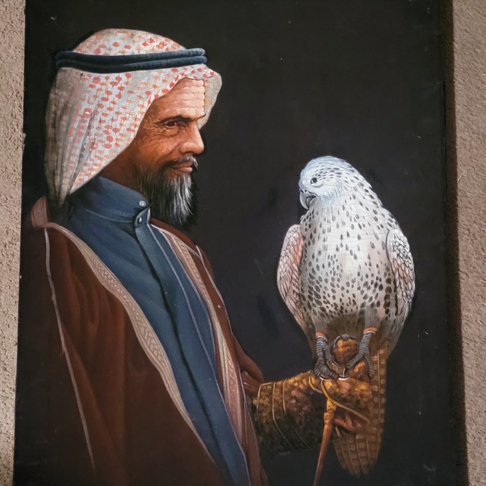 Elegant Falcon Perch with Gold Accents